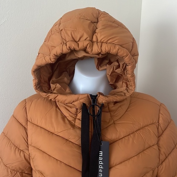 (NWT) Madden Girl Women's Hooded Packable Puffer Jacket in Khaki, Medium - Picture 14 of 16